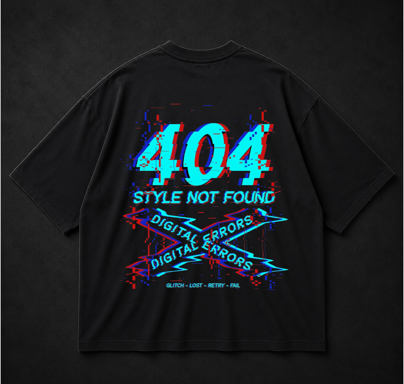 Овърсайз тениска, дизайн отпред и отзад "Style Not Found"